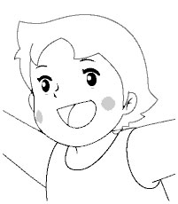 coloriage heidi sourit